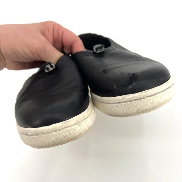 Eileen Fisher‎ Sydney Slip-On Black Leather Sneaker Flats  Drawstring Size 7.5 - Picture 7 of 12